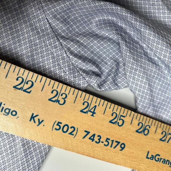 Canali Impeccabile Dress Shirt 16.5 42 Blue White Check 100% Cotton Italy Made - Picture 7 of 12